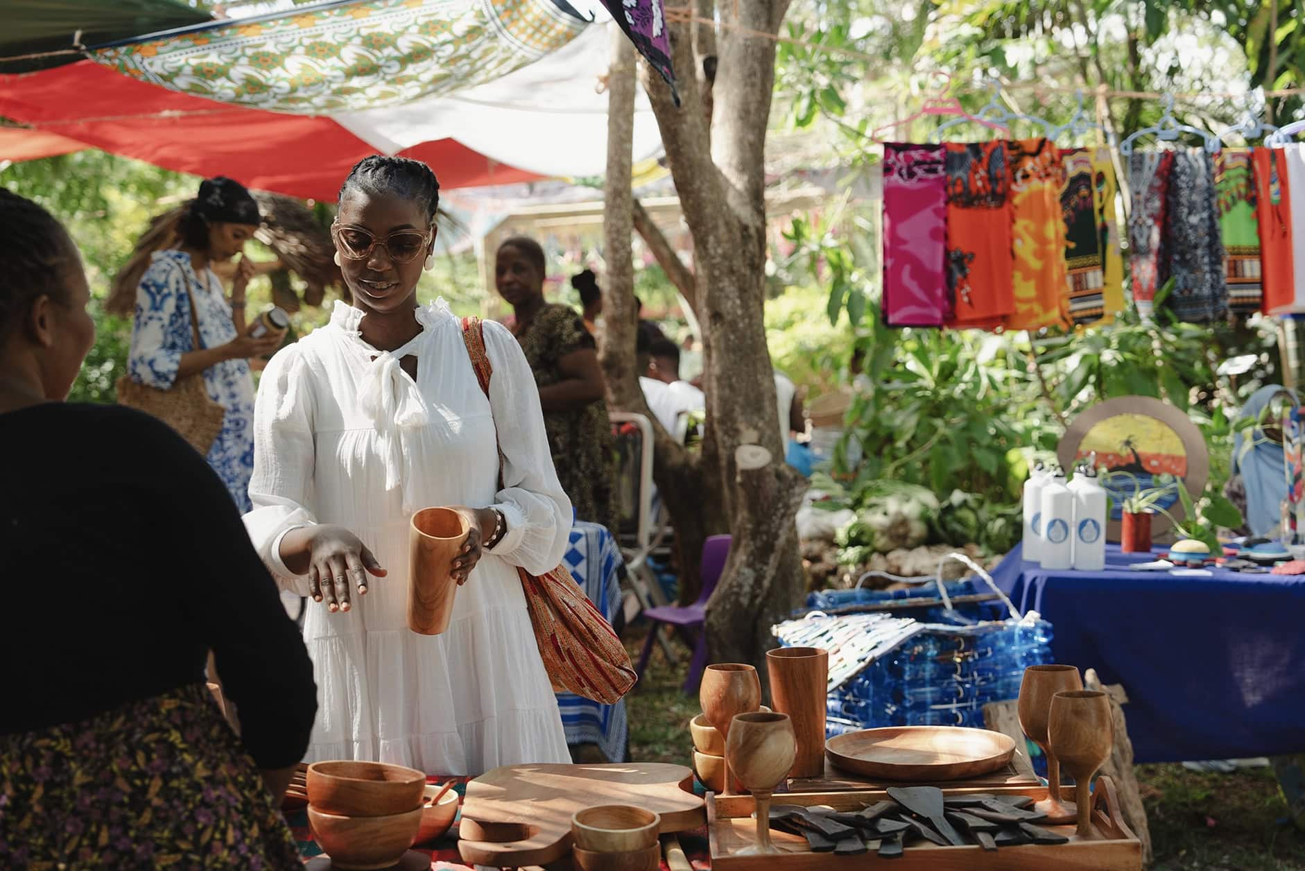 Woman shopping in an outdoor market